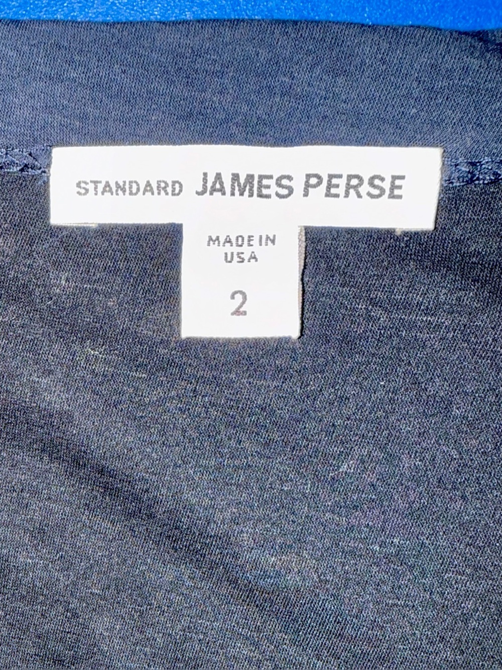James Perse Standard Pocket Tee Navy Blue Crew Neck T-Shirt Size 2 Made USA - Picture 2 of 10